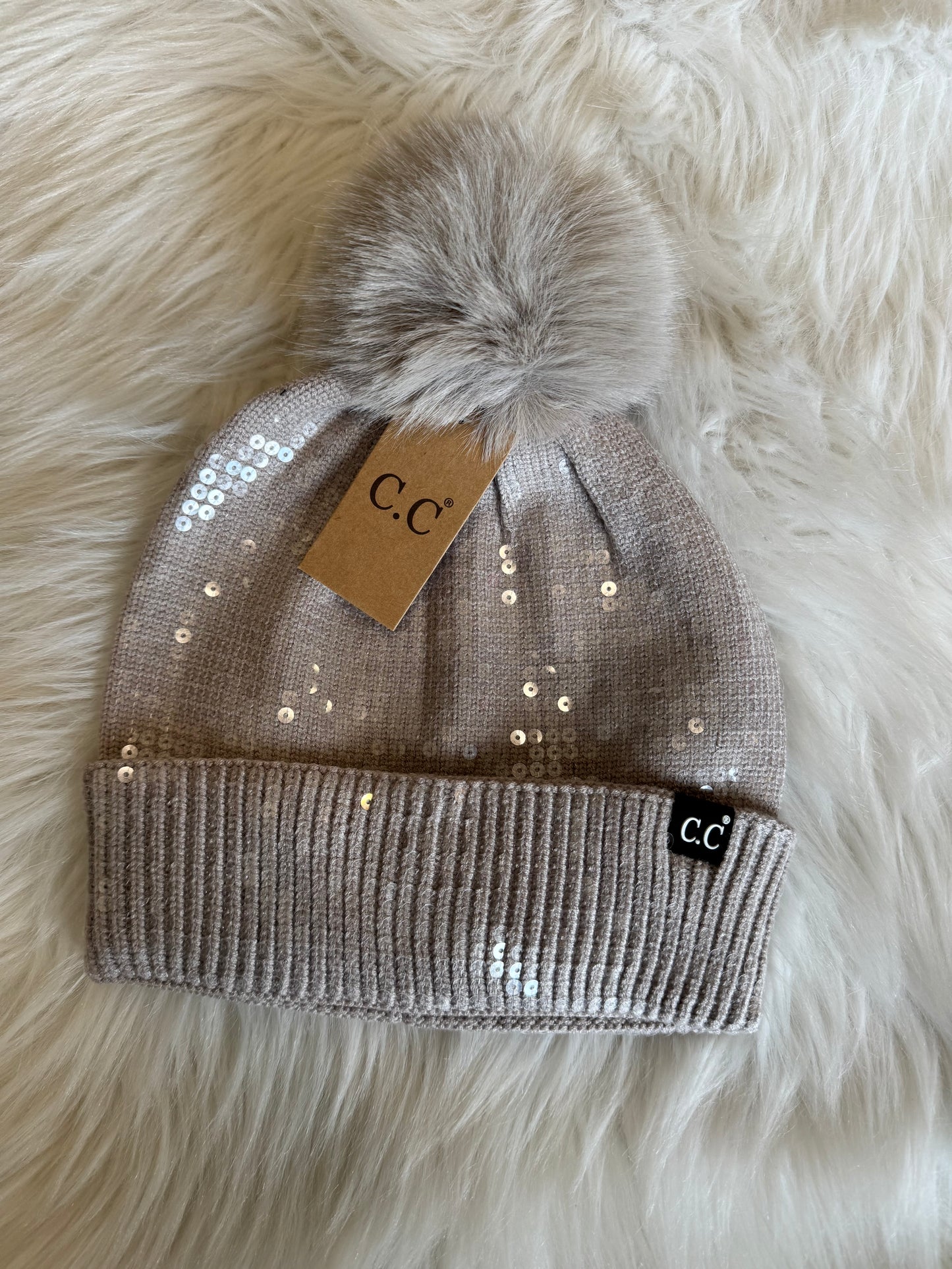 Super Sequin Pom Beanie