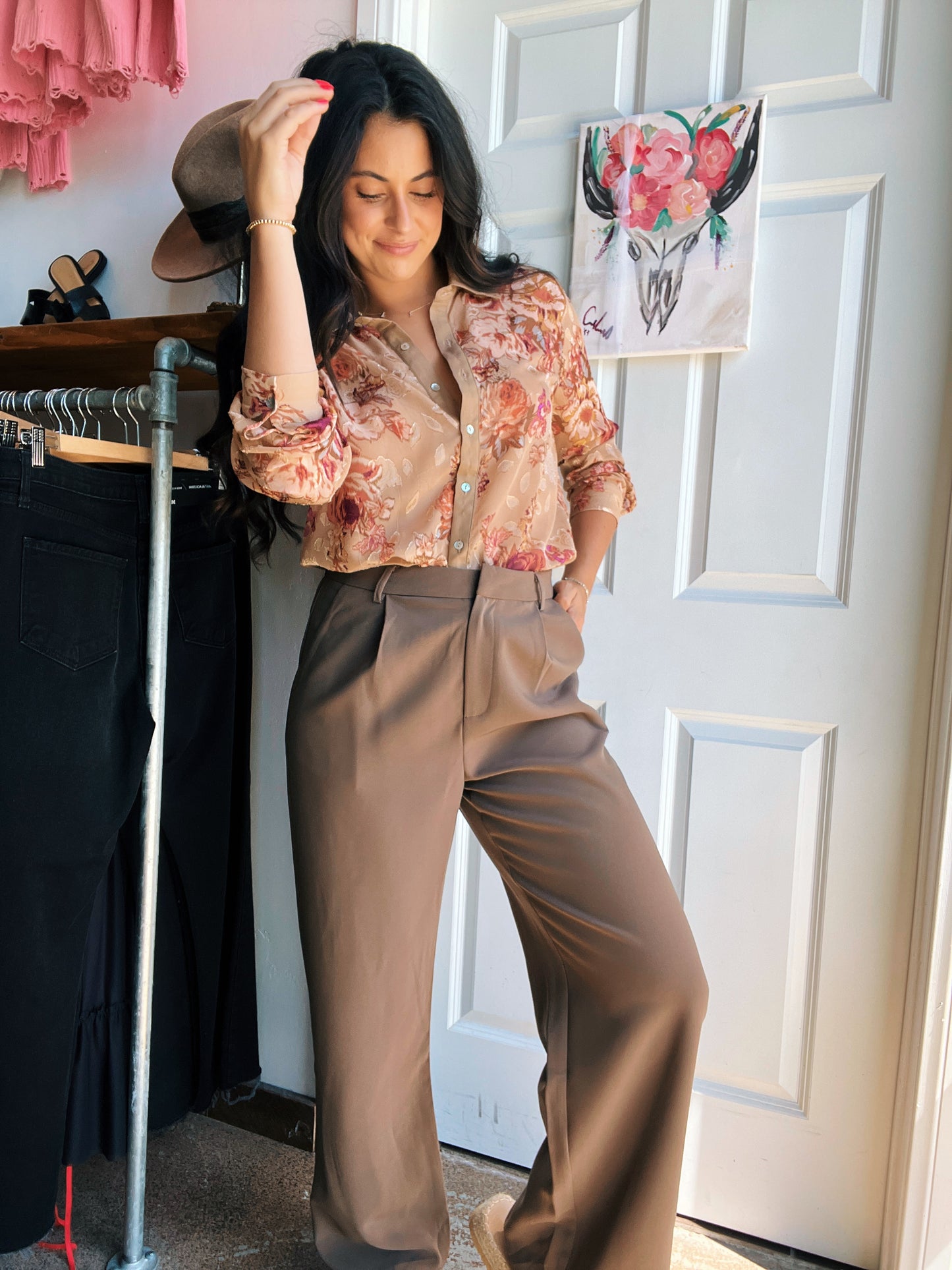 Twill Boyfriend Slacks