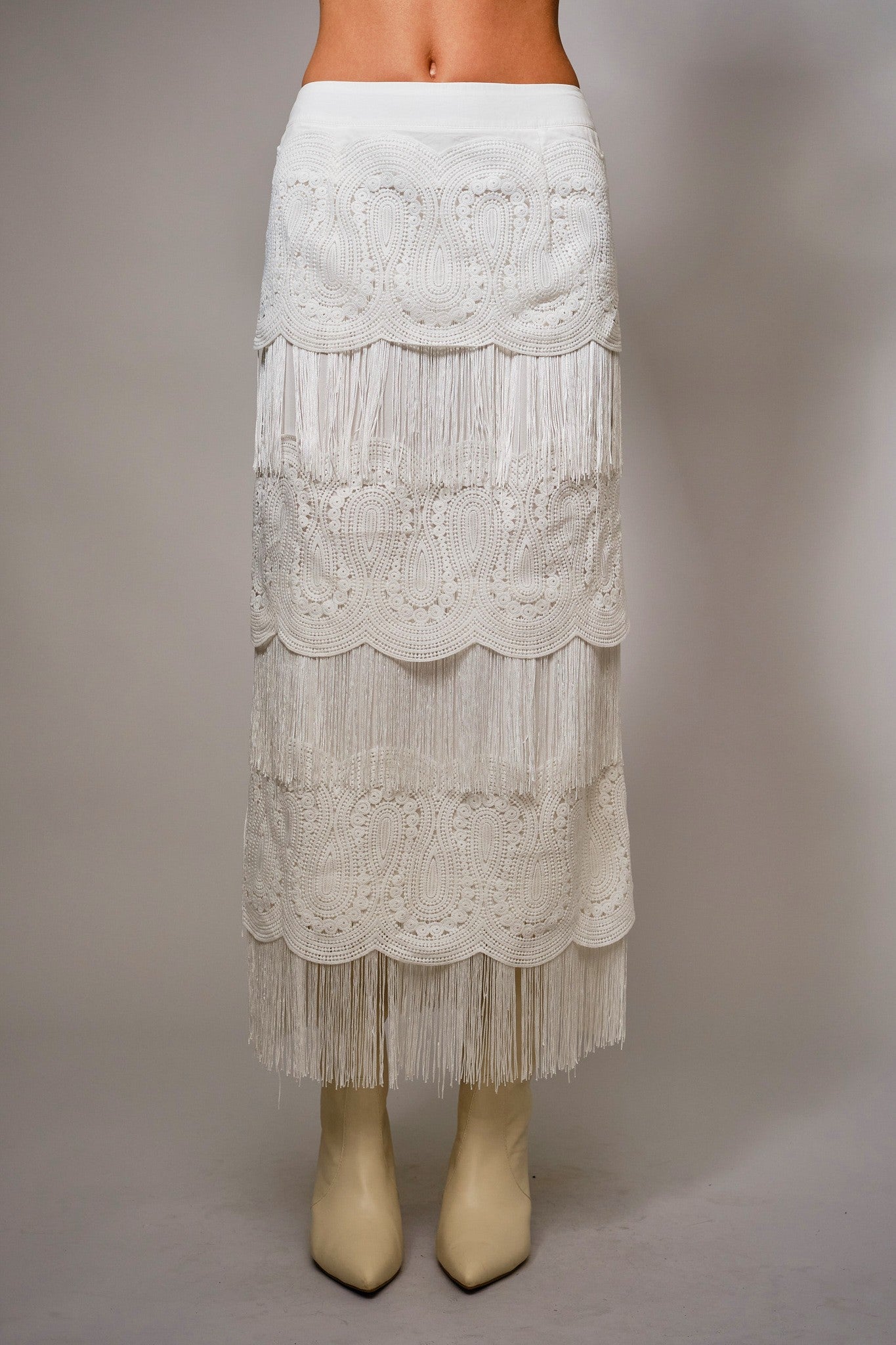 Whisper Fringe Maxi Skirt