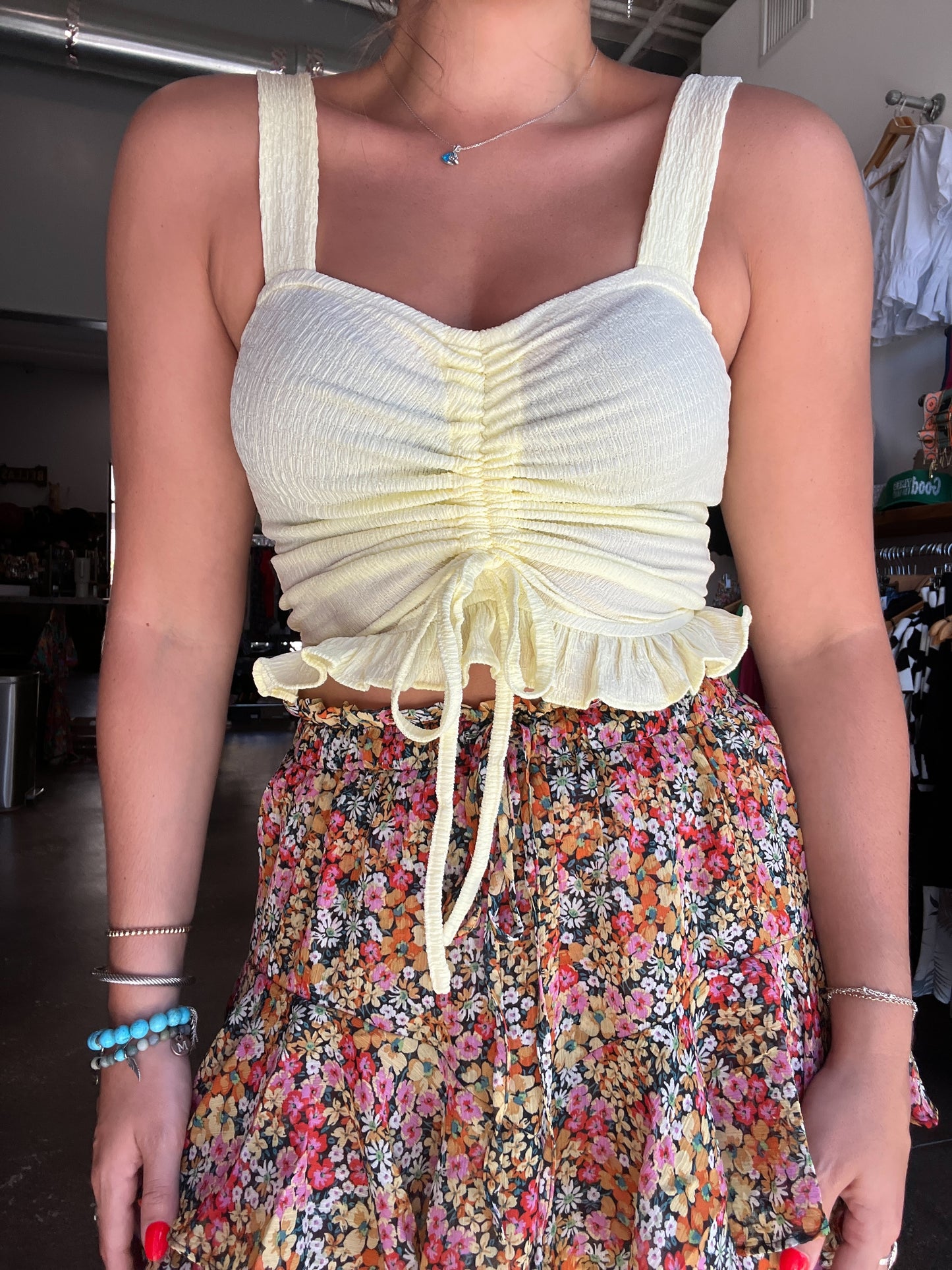 Lemon Squeeze Ruched Top