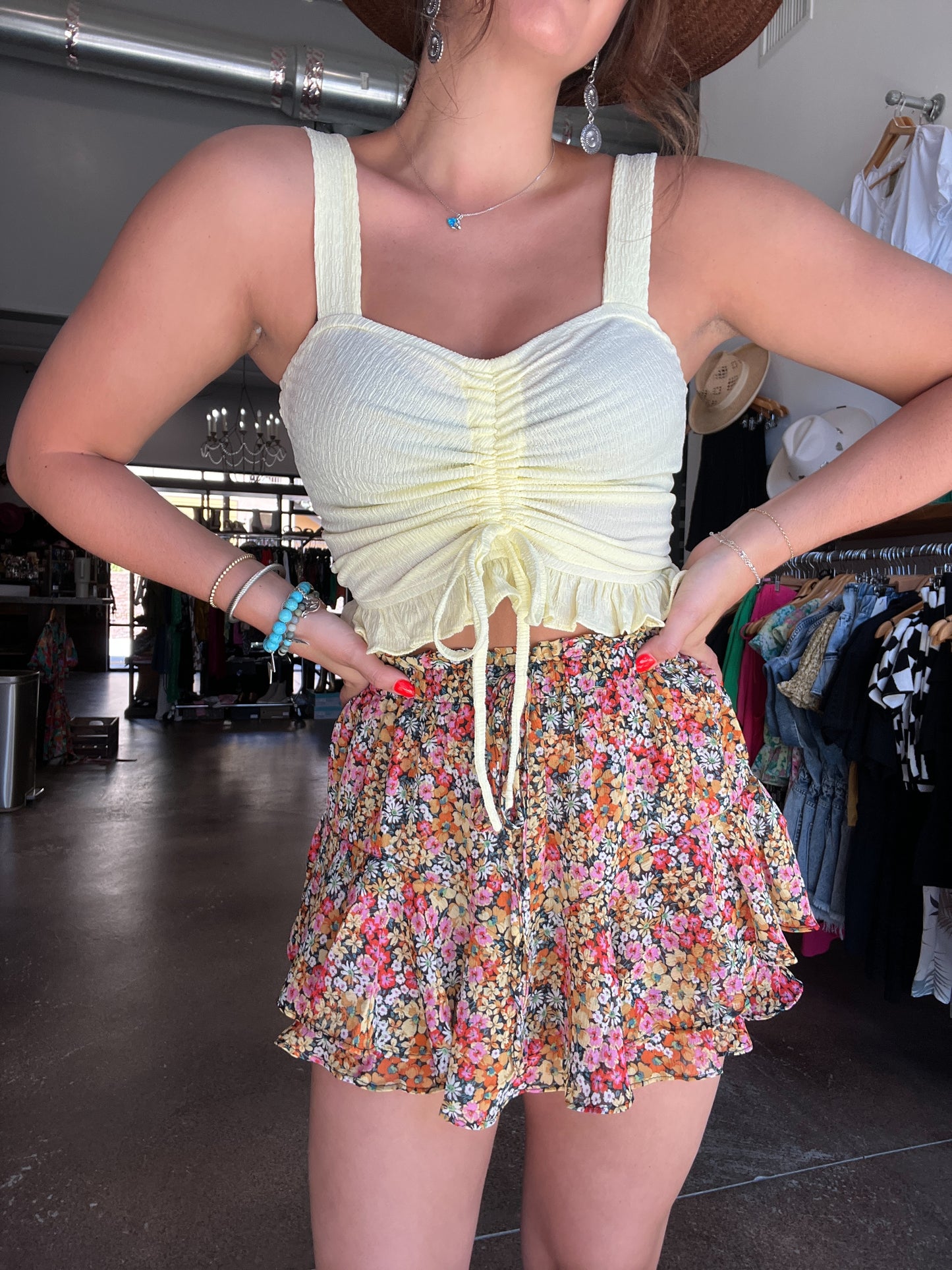 Lemon Squeeze Ruched Top